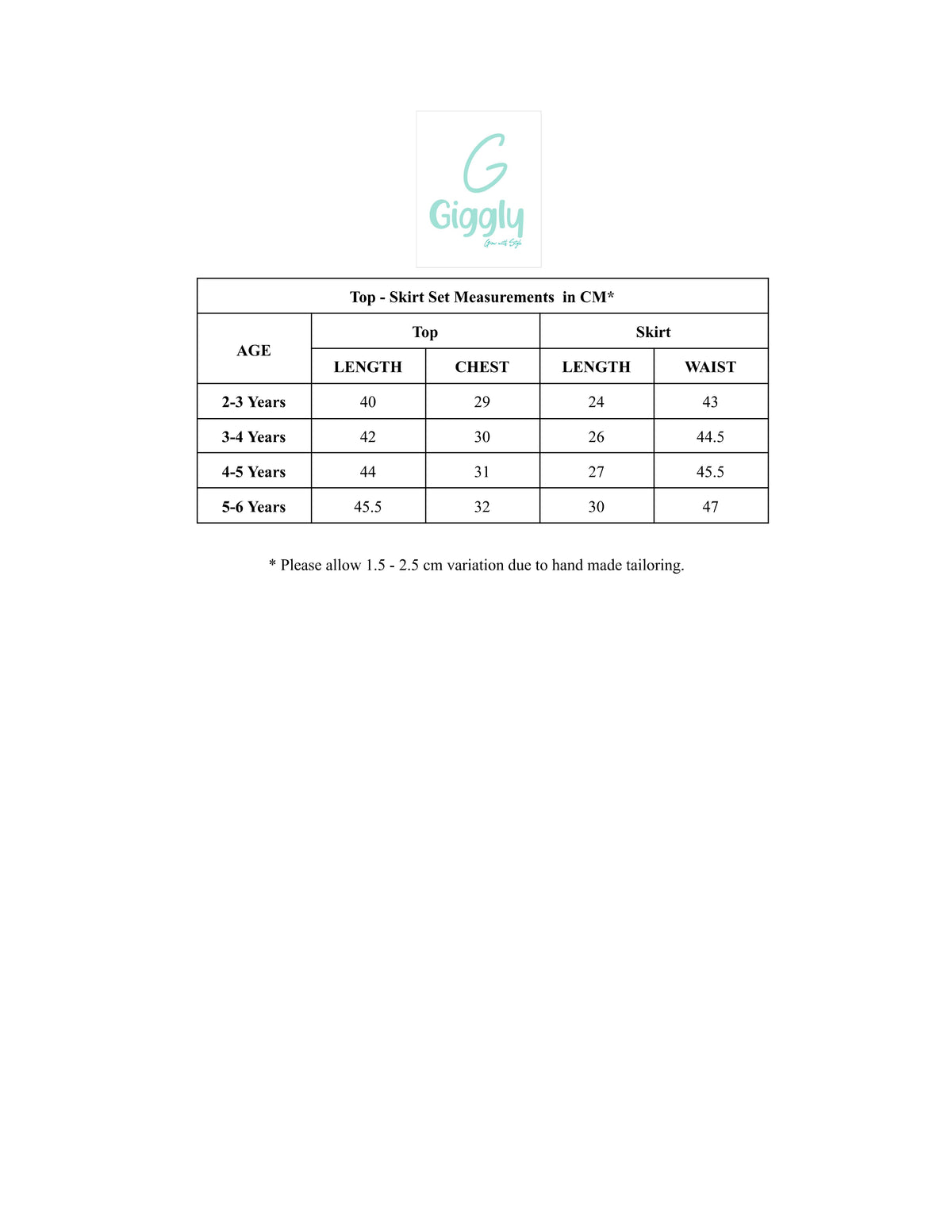 Size Chart